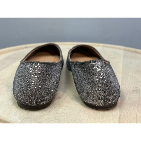Gap Shoes Womens Size 6 Silver‎ Glitter Pointed Toe Ballet Flats Sparkle Party - Picture 5 of 10